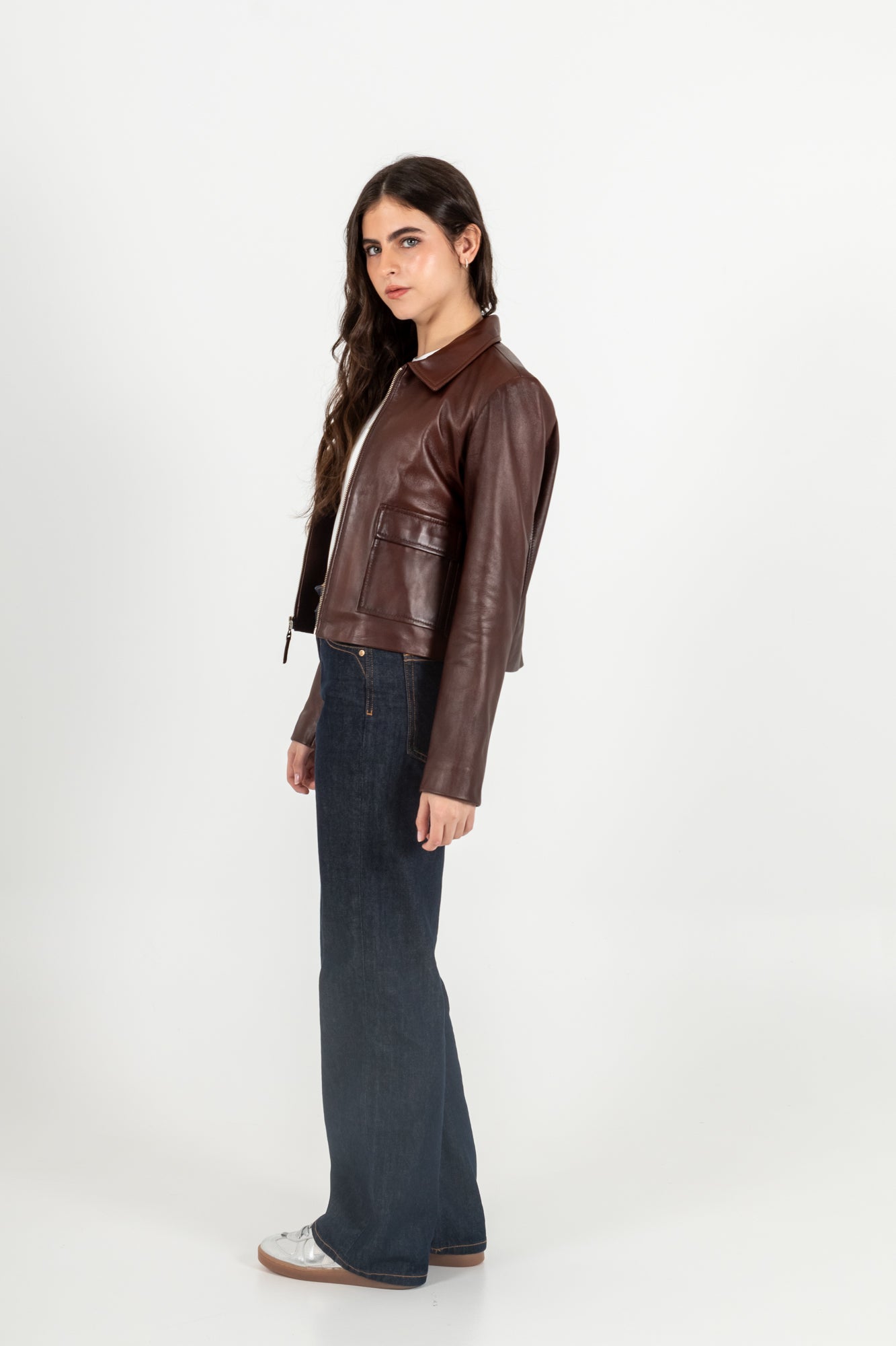 Chaqueta Cuero 100% Coñac (Mujer)