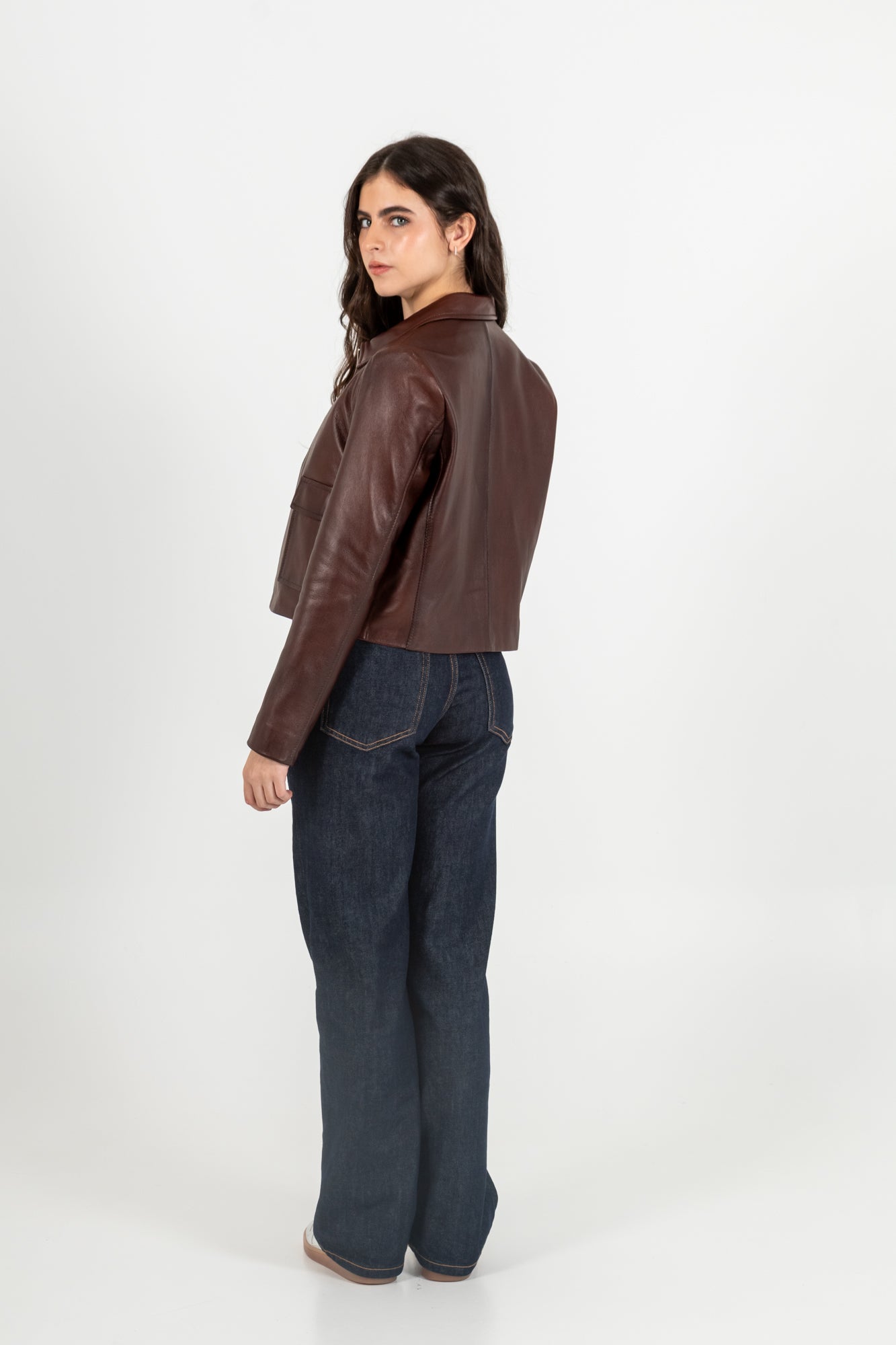 Chaqueta Cuero 100% Coñac (Mujer)