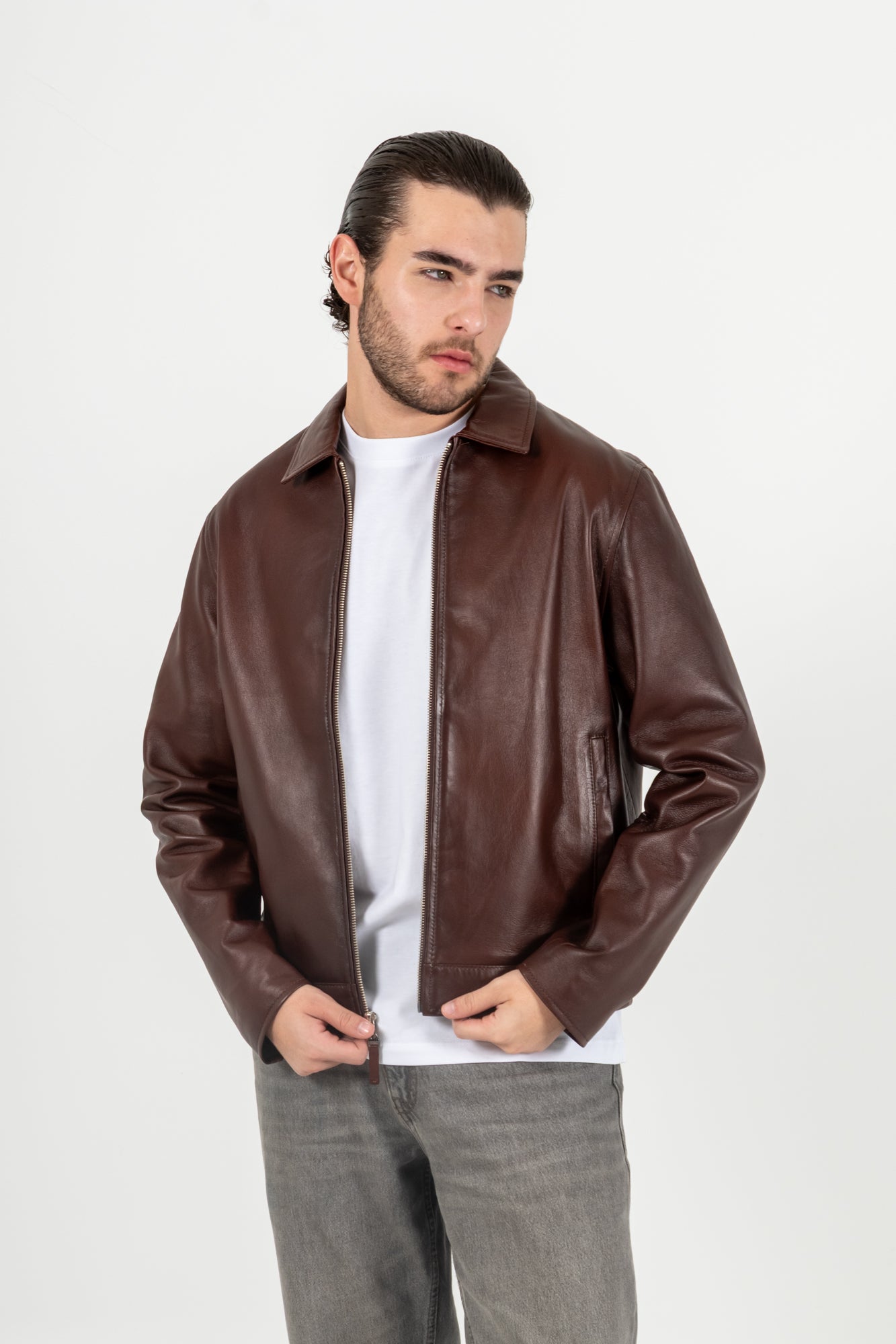 Chaqueta Cuero 100% Coñac Men