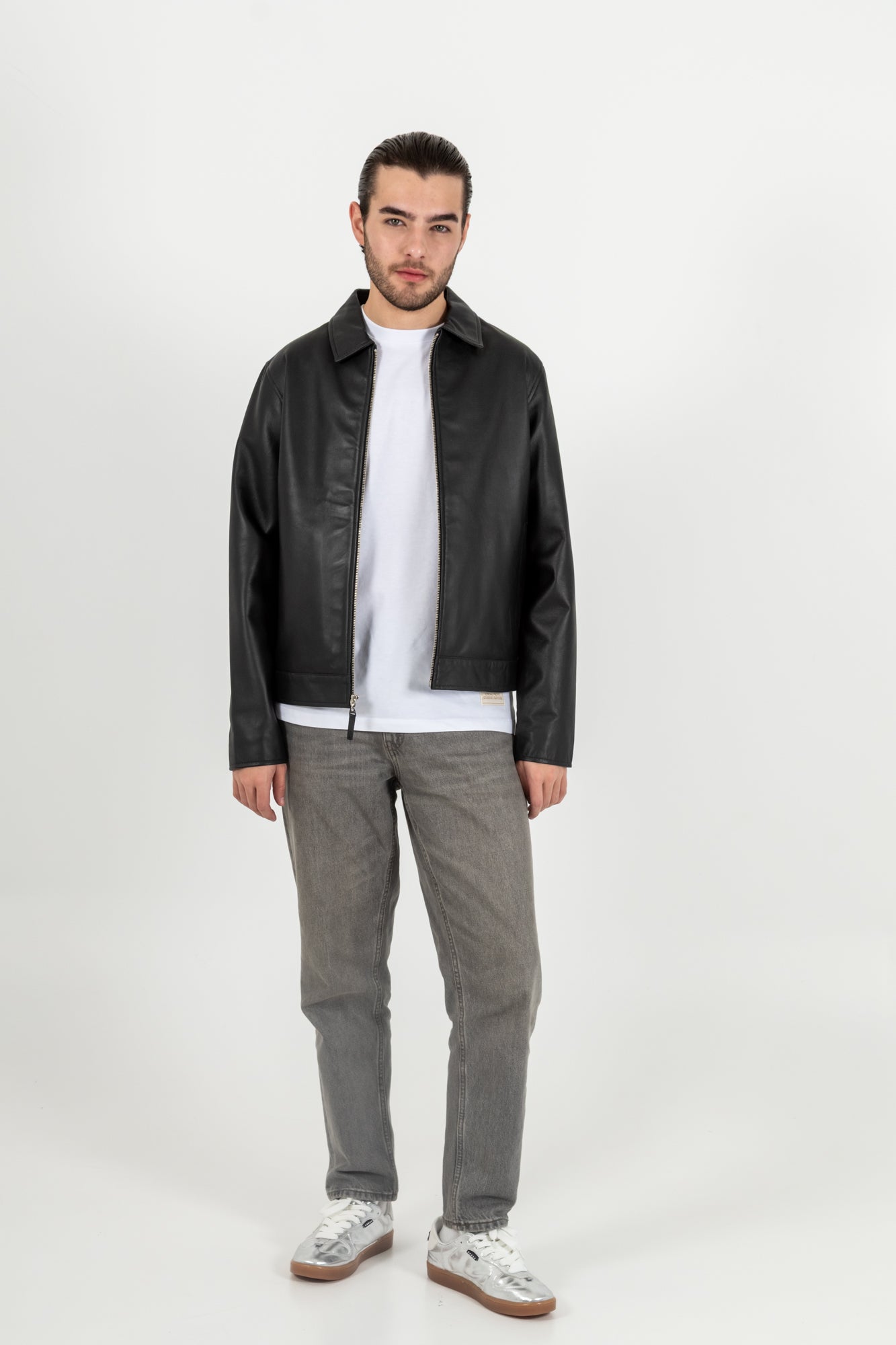 Chaqueta Cuero 100% Negro Men