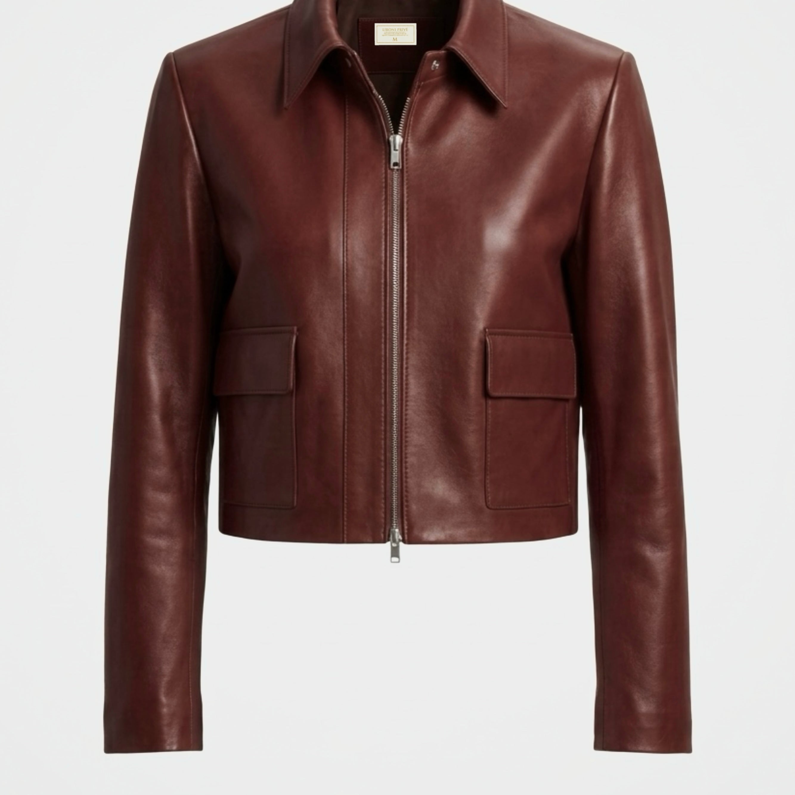 Chaqueta Cuero 100% Coñac (Mujer)